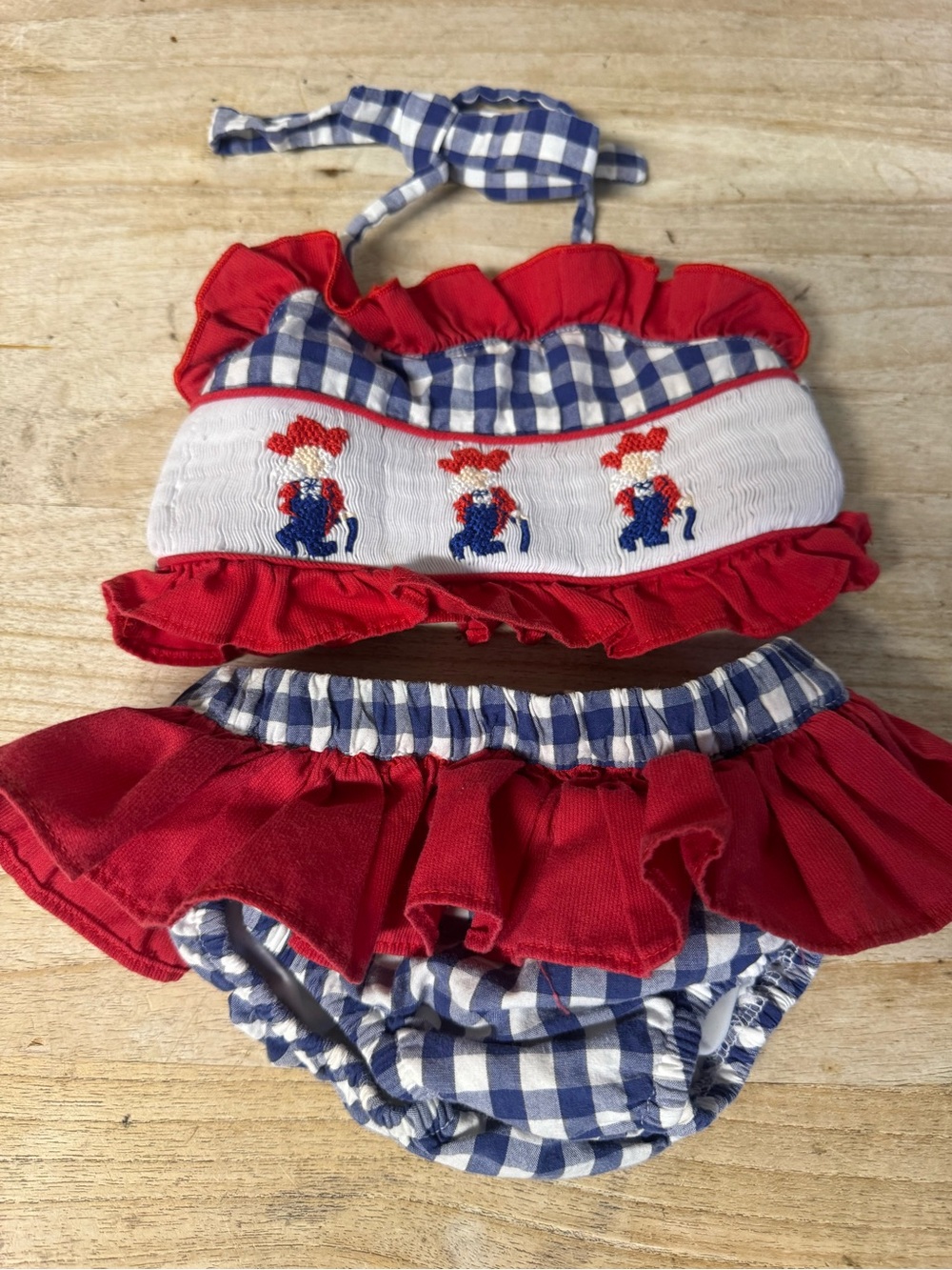 Ole miss rebel smocked swimsuit 9 months